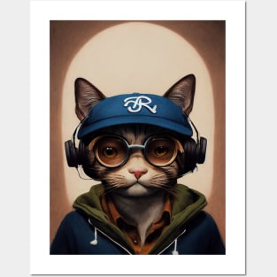Cat hipster Posters and Art